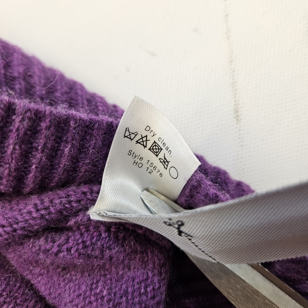 J.Crew NWT MEDIUM Lambs Wool Pullover Sweater Crewneck Purple Stretch NEW - Picture 6 of 8
